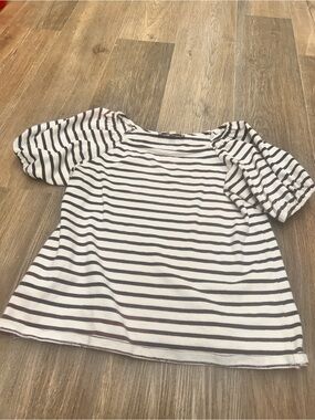 LOFT girls Striped Puff-Sleeve Tee size xs